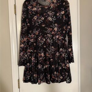 Lily Rose Black dress Florals sheer festive boho graduation party feminine whims